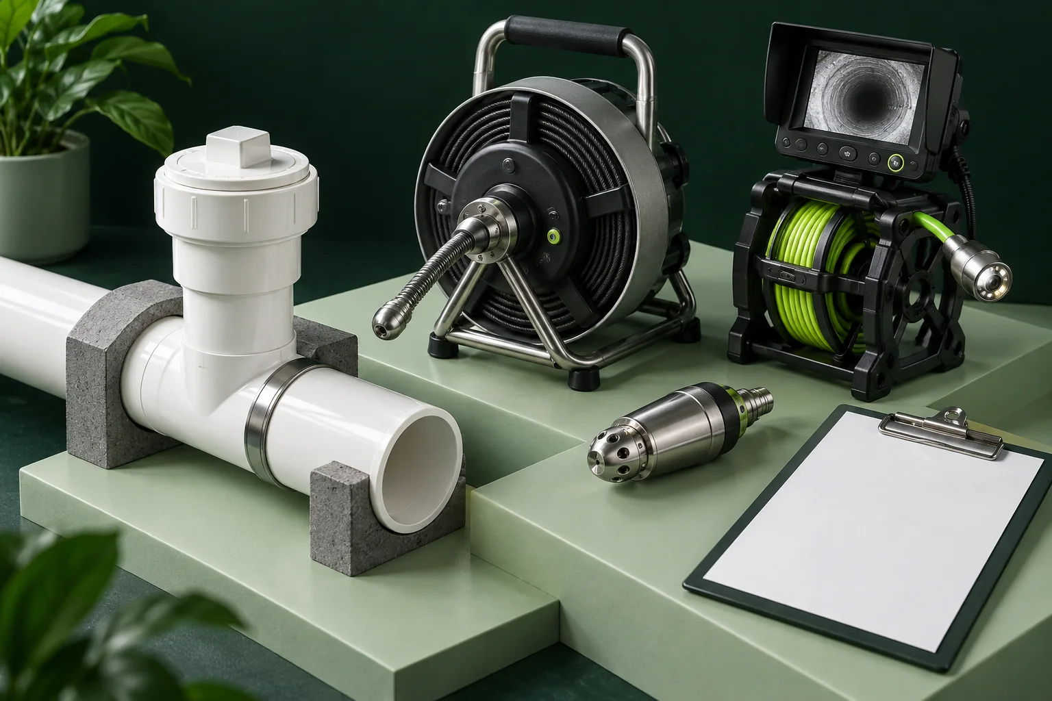 Drain cable, inspection camera and hydro-jet nozzle: three different jobs.